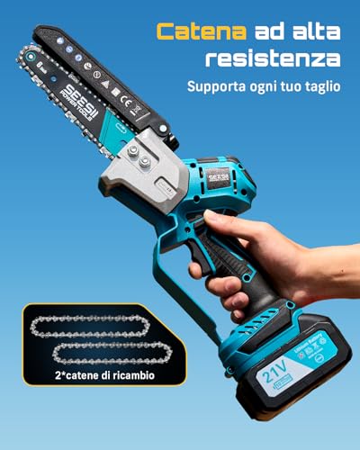 Thumbnail 6 de SEESII Mini Motosega a Batteria 6 Pollici – 8000 mAh, doppie batterie e lama per potature e fai-da-te