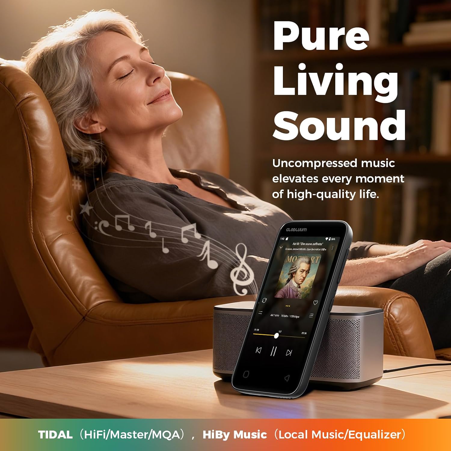 Thumbnail 2 de Globluum SU7 MP3 Player with 96GB, Android 14, Wi-Fi and 4-Inch Touchscreen