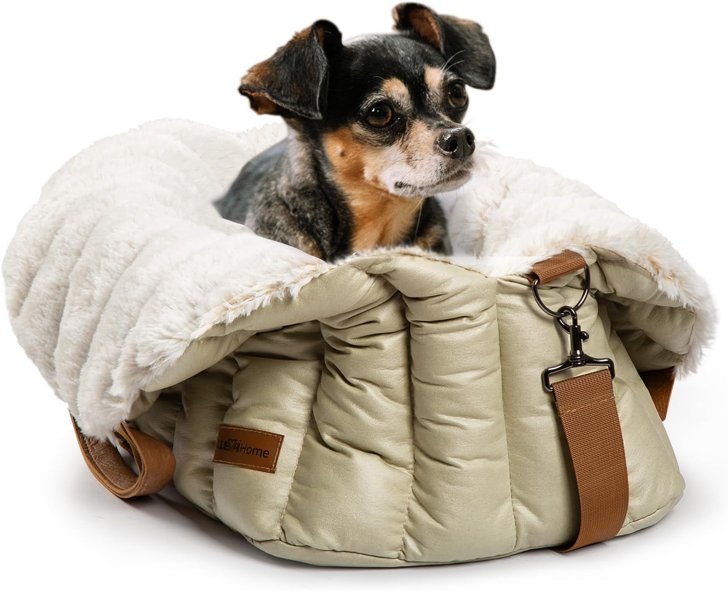 ClevaHome sac de transport pour petit chien (jusqu’à 4,5 kg) – siège auto antidérapant et panier de voyage 3-en-1