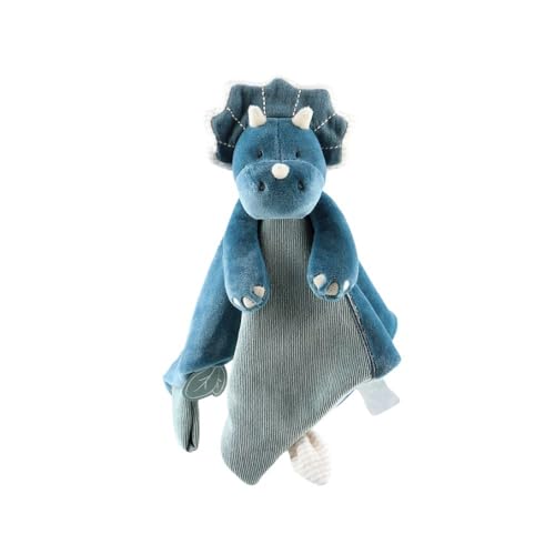 Detalle 2 de NOUkies Doudou bébé et Enfant - Doudou Dinosaure Bleu Ops, éveil et sommeil – Marionnette neztroublant