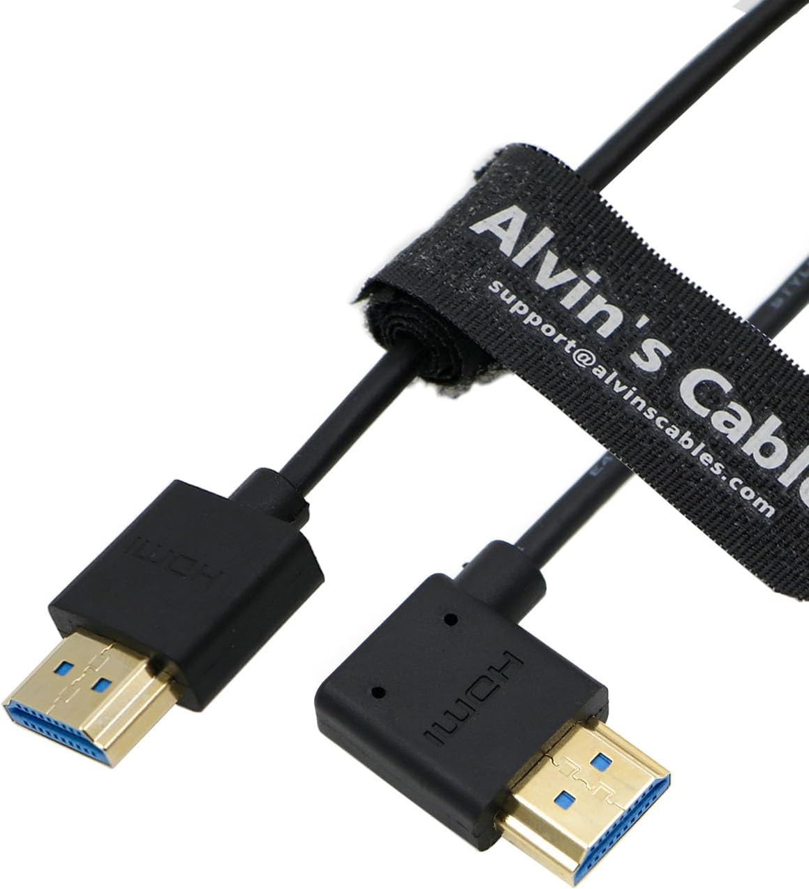 Thumbnail 1 de Alvin's Cables 8K HDMI Cable 2.1 High Speed, 50cm (Straight to Left Angle) for Atomos Ninja V and Z CAM / Sony FS5, FS7, A7S III