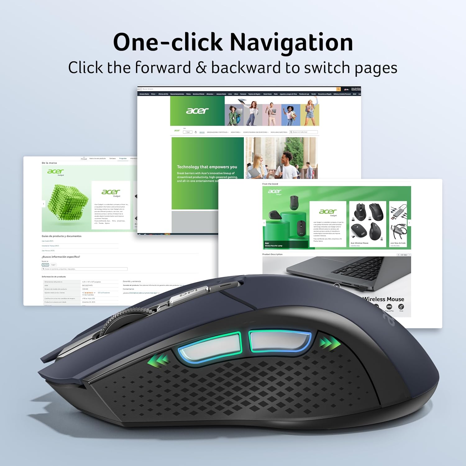 Thumbnail 4 de Acer Wireless Mouse with 4000 DPI Optical Sensor