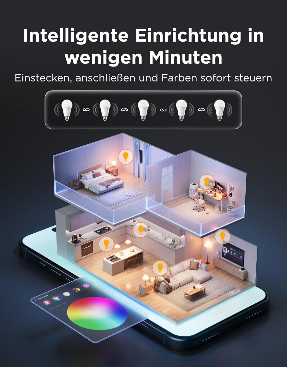 Thumbnail 6 de Govee Smart Glühbirne E27 – 1600LM RGBWW, Matter-Kompatibel, App-Steuerung