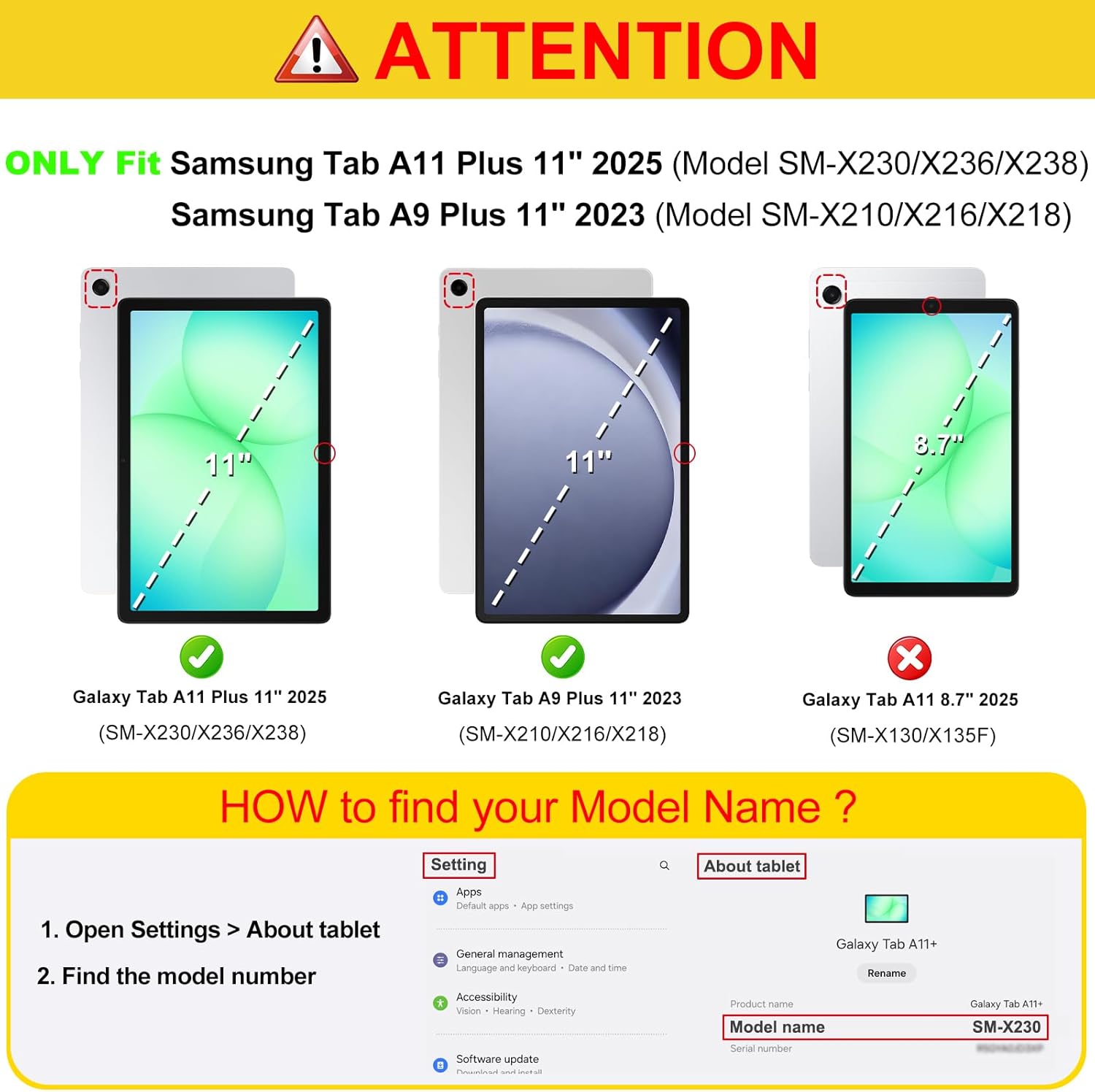 Thumbnail 1 de FINTIE Hülle mit Metallständer für Samsung Galaxy Tab A11 Plus 11" 2025 und Tab A9 Plus 11" 2023 – Stoßfest mit Multi-Winkel-Ständer, Schwarz