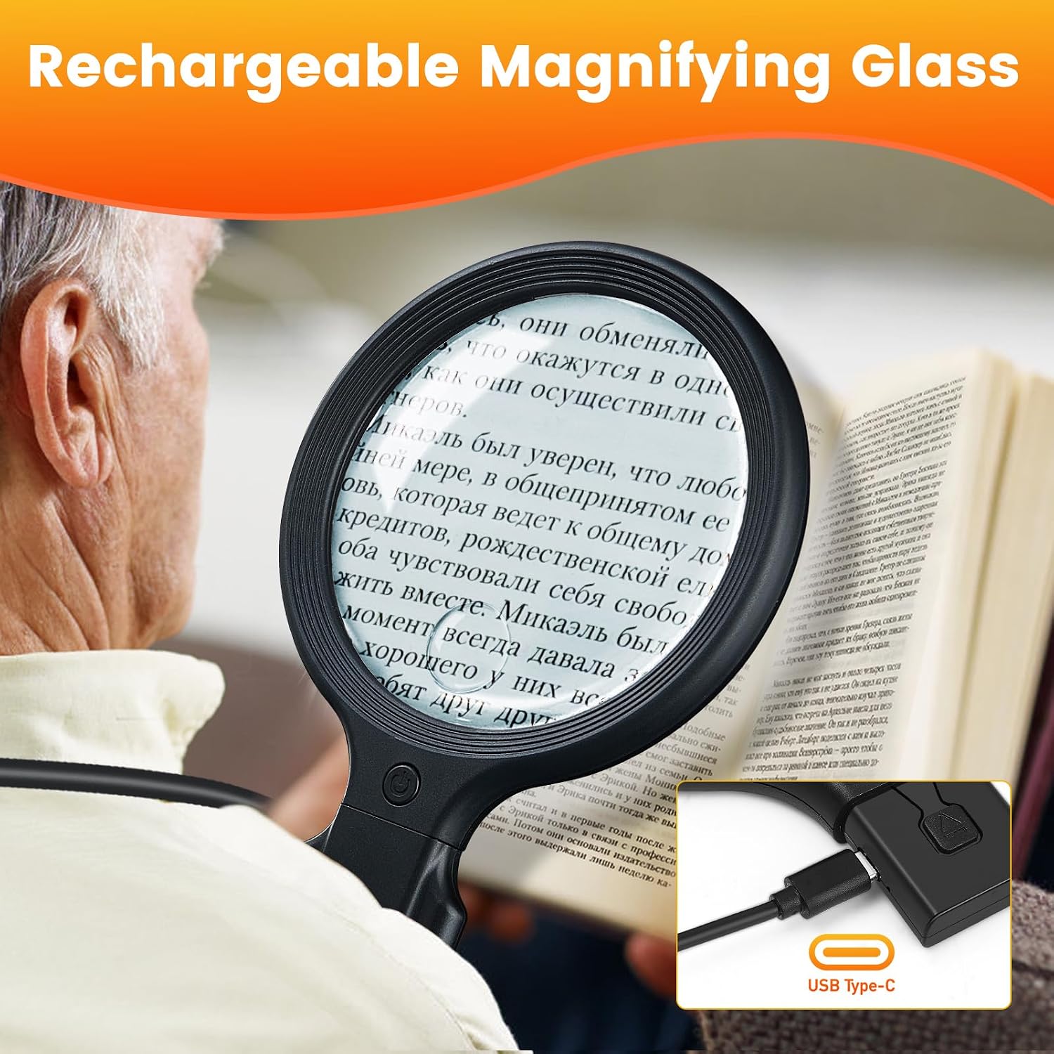 Detalle de ANTREATU 5X 10X Hands Free Magnifying Glass with Light – 3-in-1 for Hobbies