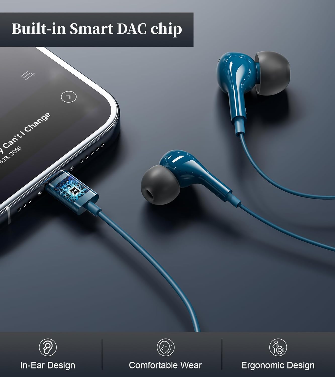 Thumbnail 1 de USB‑C Headphones with Microphone for Samsung, iPhone and Google Pixel — HiFi wired earbuds