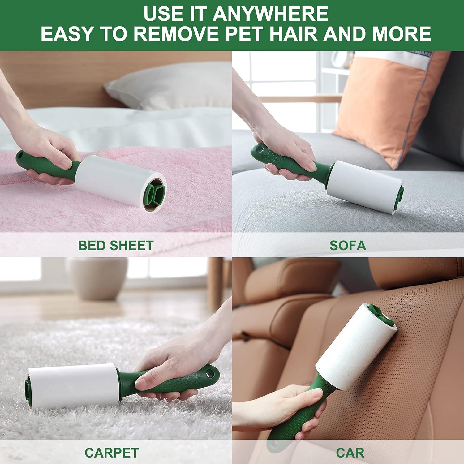 Detalle 2 de Fedicelly Extra Sticky Lint Rollers Pet Hair Remover — 400-Sheet Value Pack