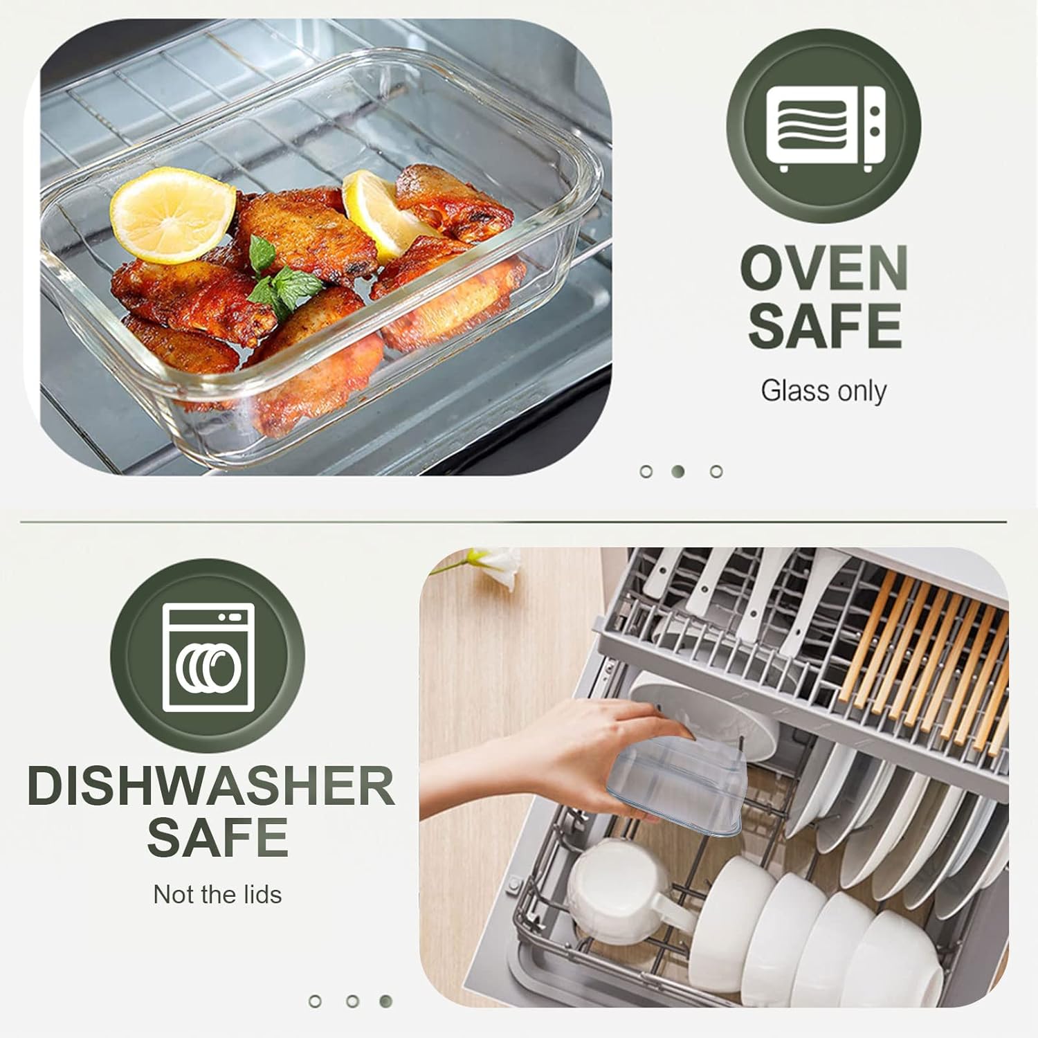 Detalle de KOMUEE 30-Piece Glass Food Containers 🍱