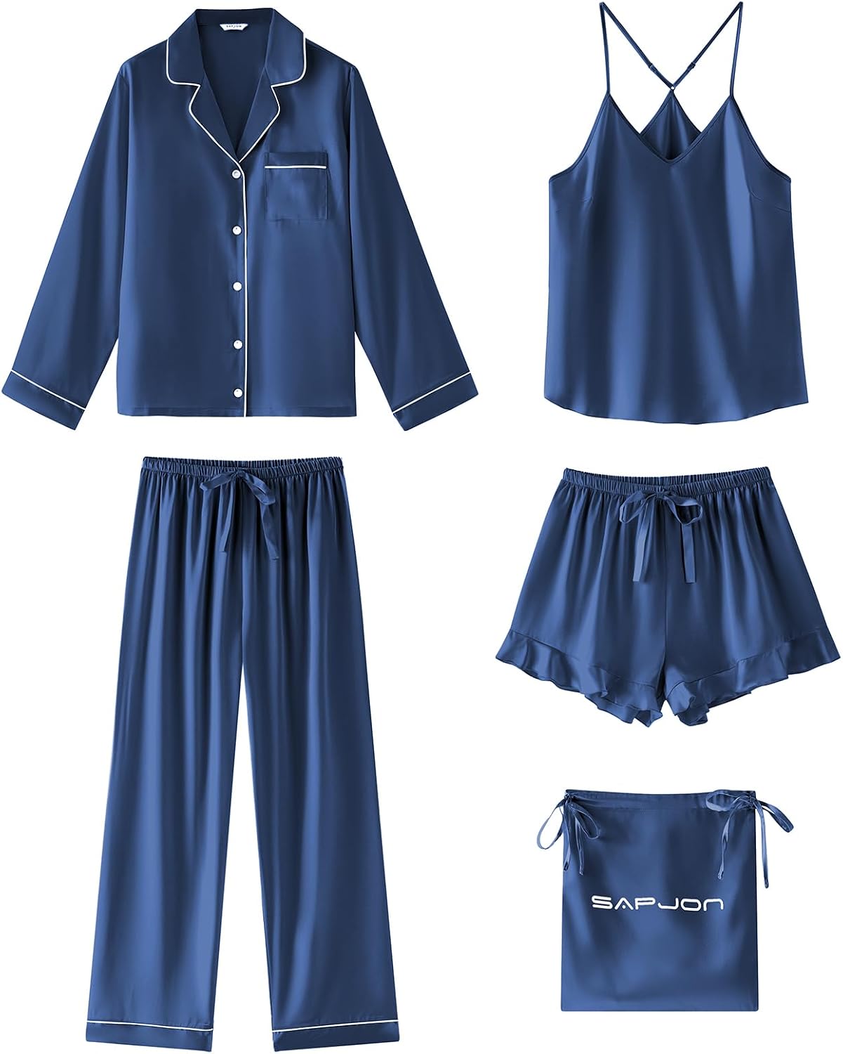 Thumbnail 6 de SAPJON Satin Silk Pajamas 5-Piece Set