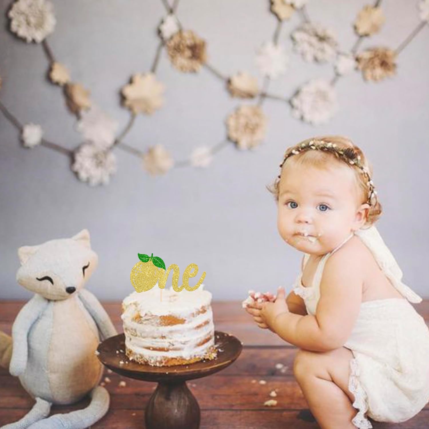 Thumbnail 2 de Xsstarmi Lemon One Cake Topper – Glitter Happy First Birthday