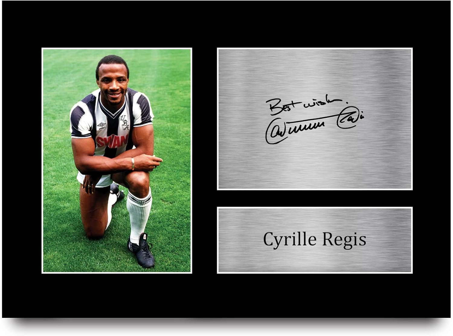 Thumbnail 2 de HWC Trading Cyrille Regis West Brom framed signed autograph A4 portrait picture (gift for football fans)