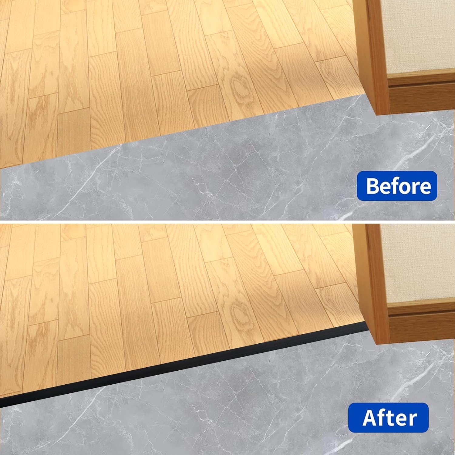 Thumbnail 6 de Zayejod T Floor Strip Black Aluminium T-Moulding, 2cm Wide, 0.9m