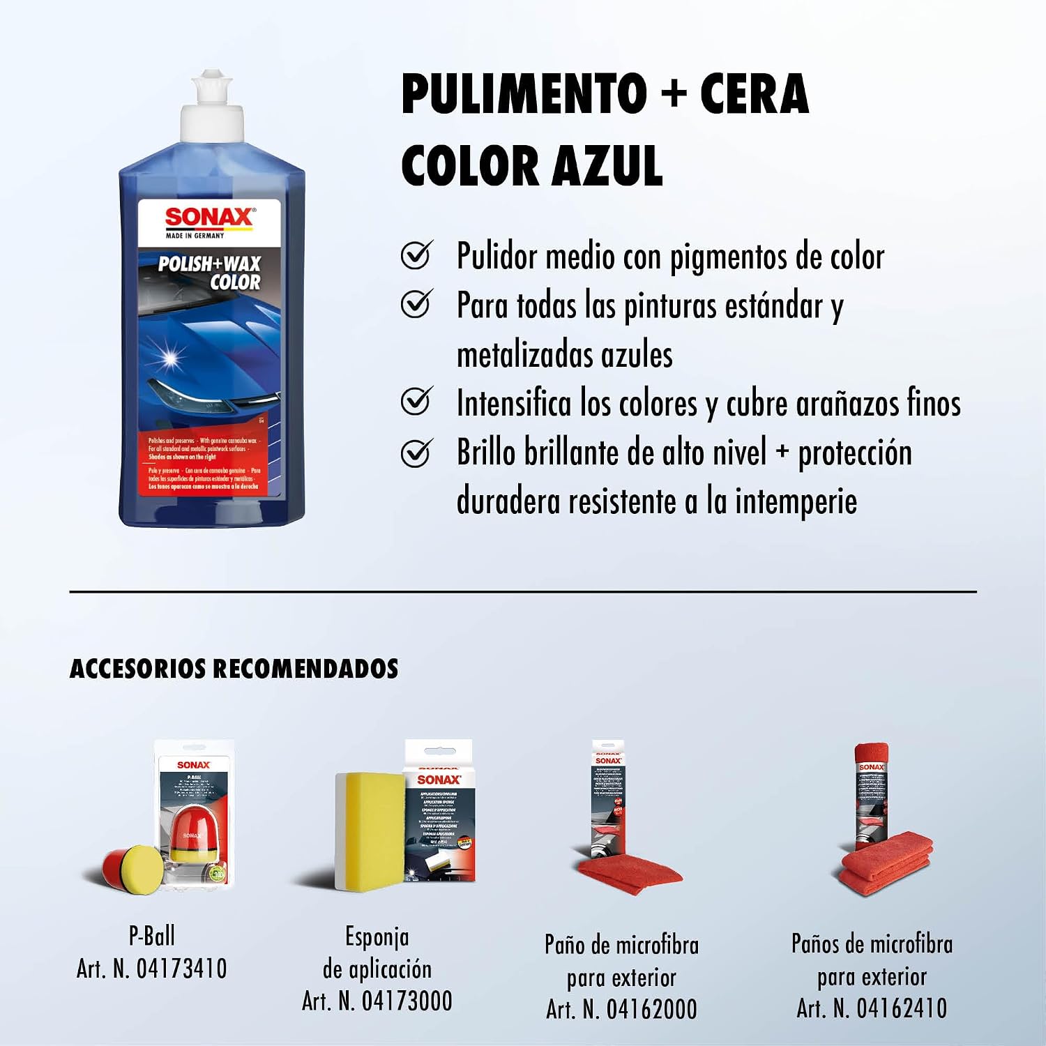 Thumbnail 2 de SONAX Polish+Wax Color NanoPro Azul 500 ml