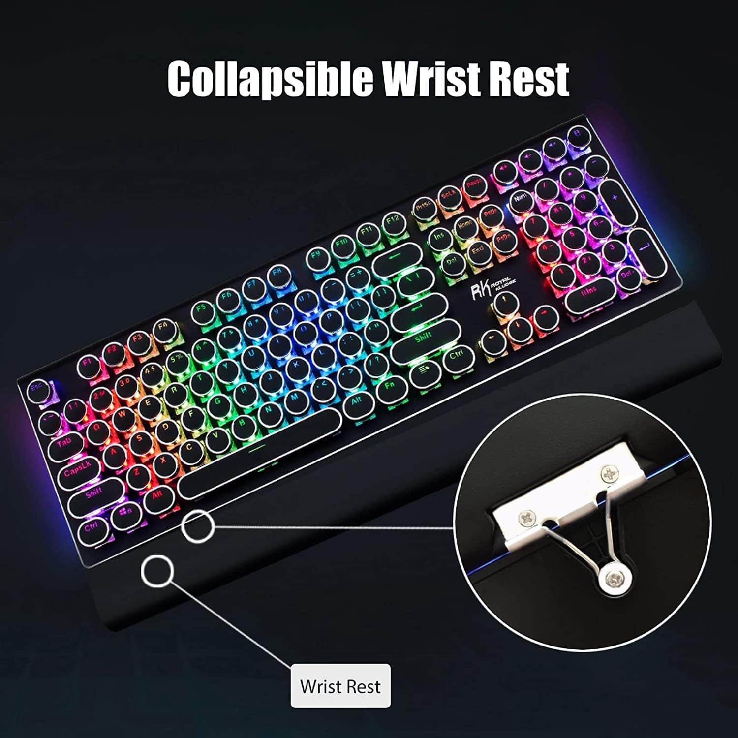 Detalle de RK ROYAL KLUDGE S108 Typewriter Keyboard 108-key ⌨