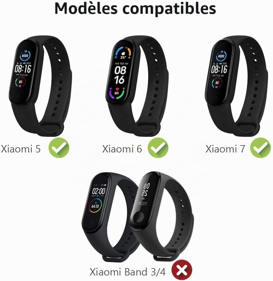 Detalle 2 de Ainiv vervangbandje voor Xiaomi Mi Band, siliconen, nylon of roestvrij staal