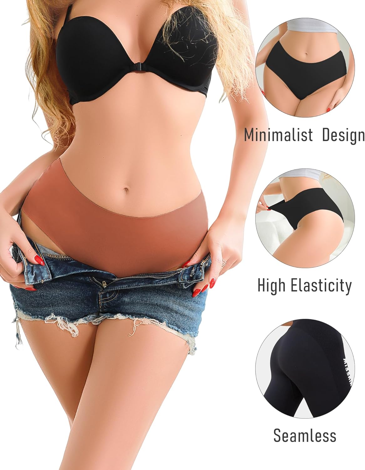 Thumbnail 4 de UNDER THE SEA Women's Mid-Rise Seamless Briefs, 5-Pack