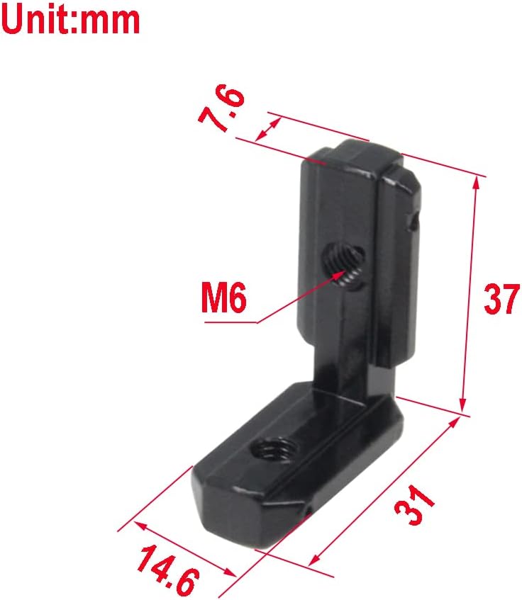 Detalle de Zeberoxyz 10 Stück L-förmige Eckwinkel 90° für 3030 Aluminium-Extrusion