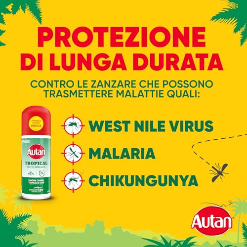 Detalle de Autan Tropical Spray Secco Bipacco – Repellente zanzare (2 x 100 ml)