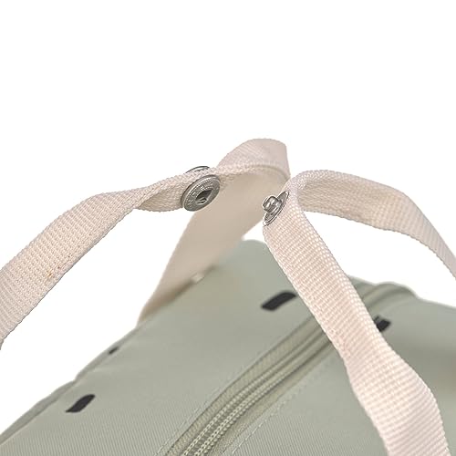 Detalle de LÄSSIG Kindergartenrucksack Mini Square 7L Happy Prints Light Olive – kompakt, robust & alltagstauglich