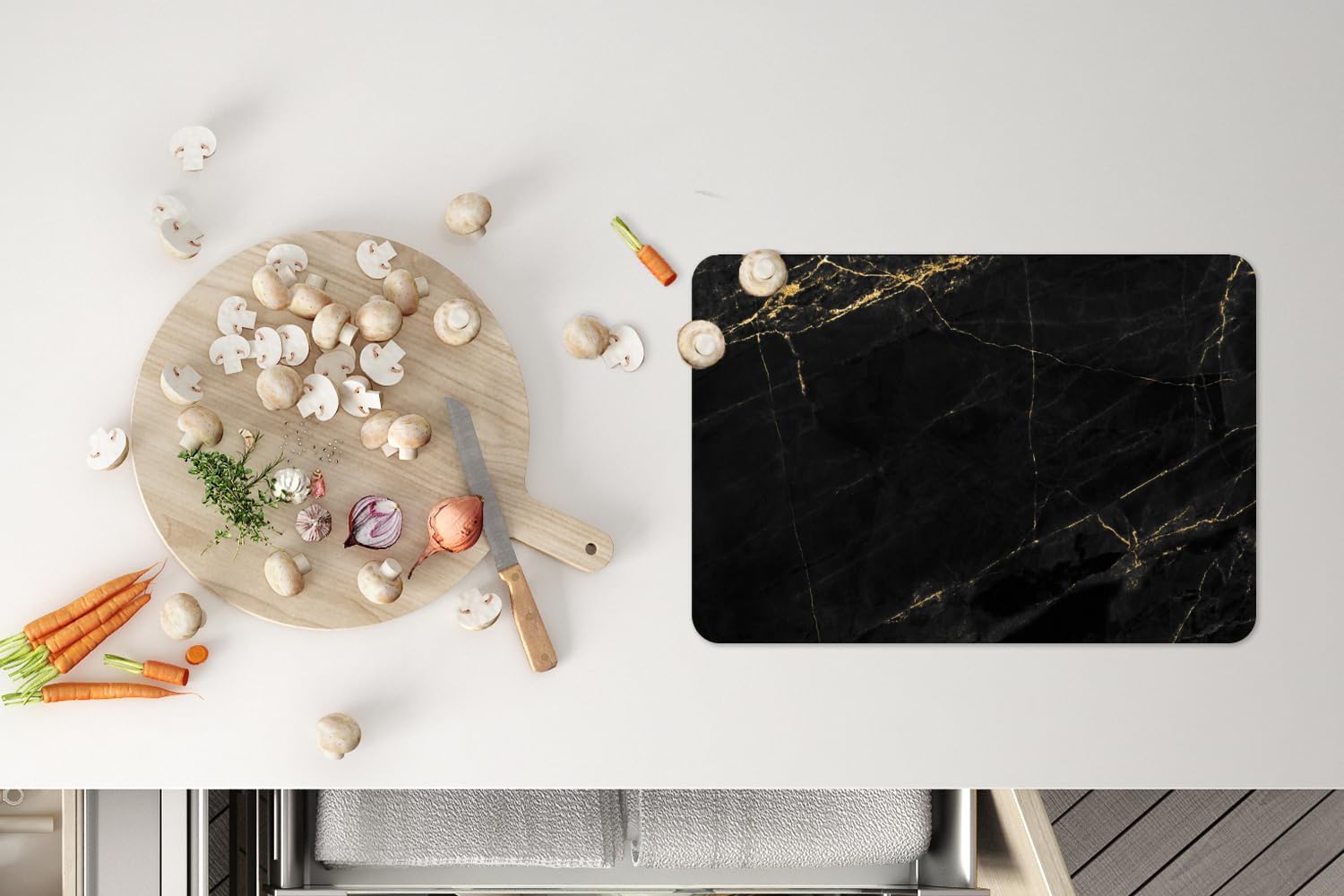 Detalle 2 de KitchenYeah placemats set van 6, vinyl met marmerlook, 45 x 30 cm