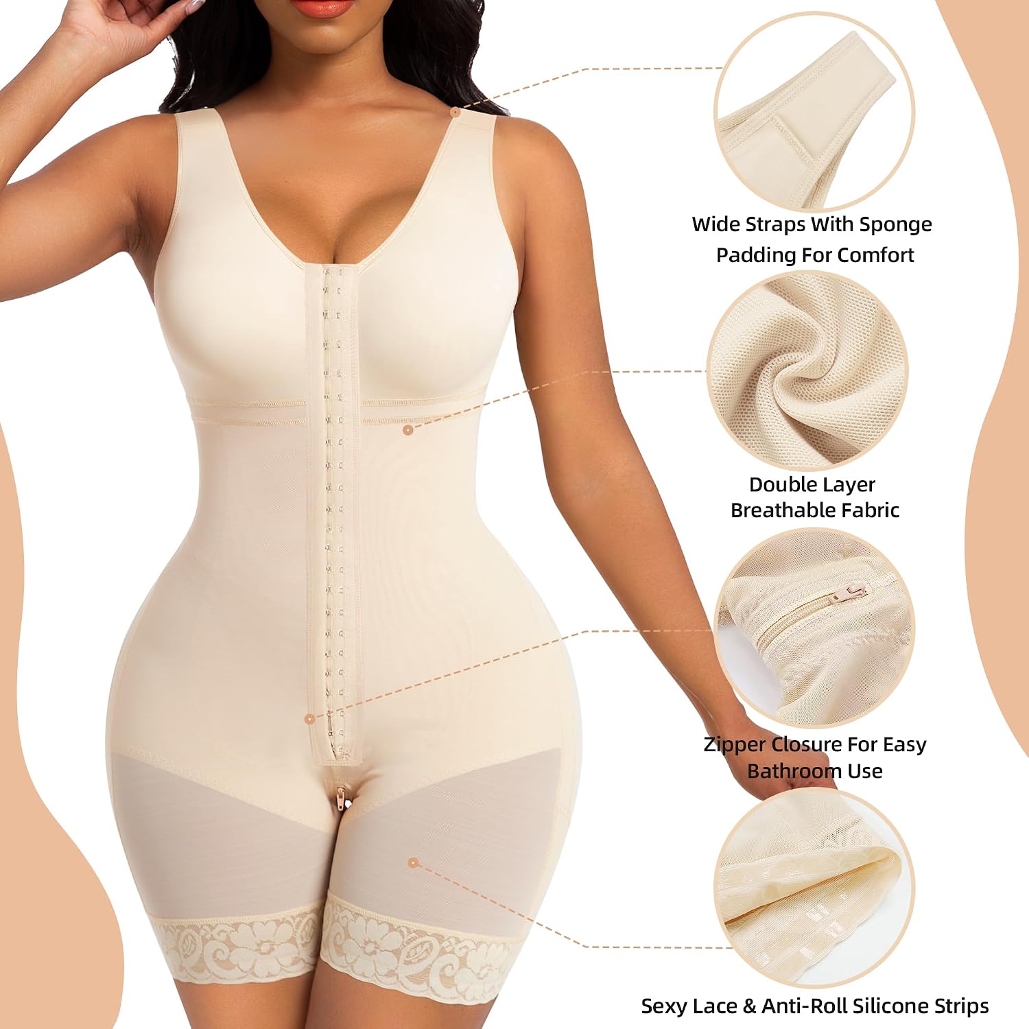 Thumbnail 4 de SHAPERX Women’s Colombian Fajas Tummy Control Bodysuit