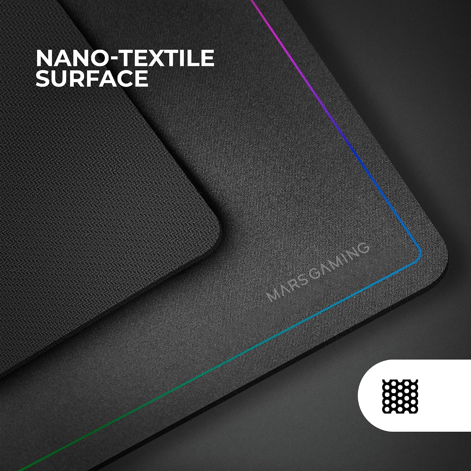 Detalle de Mars Gaming MMP224 tapis de souris XXL noir à bords arc-en-ciel