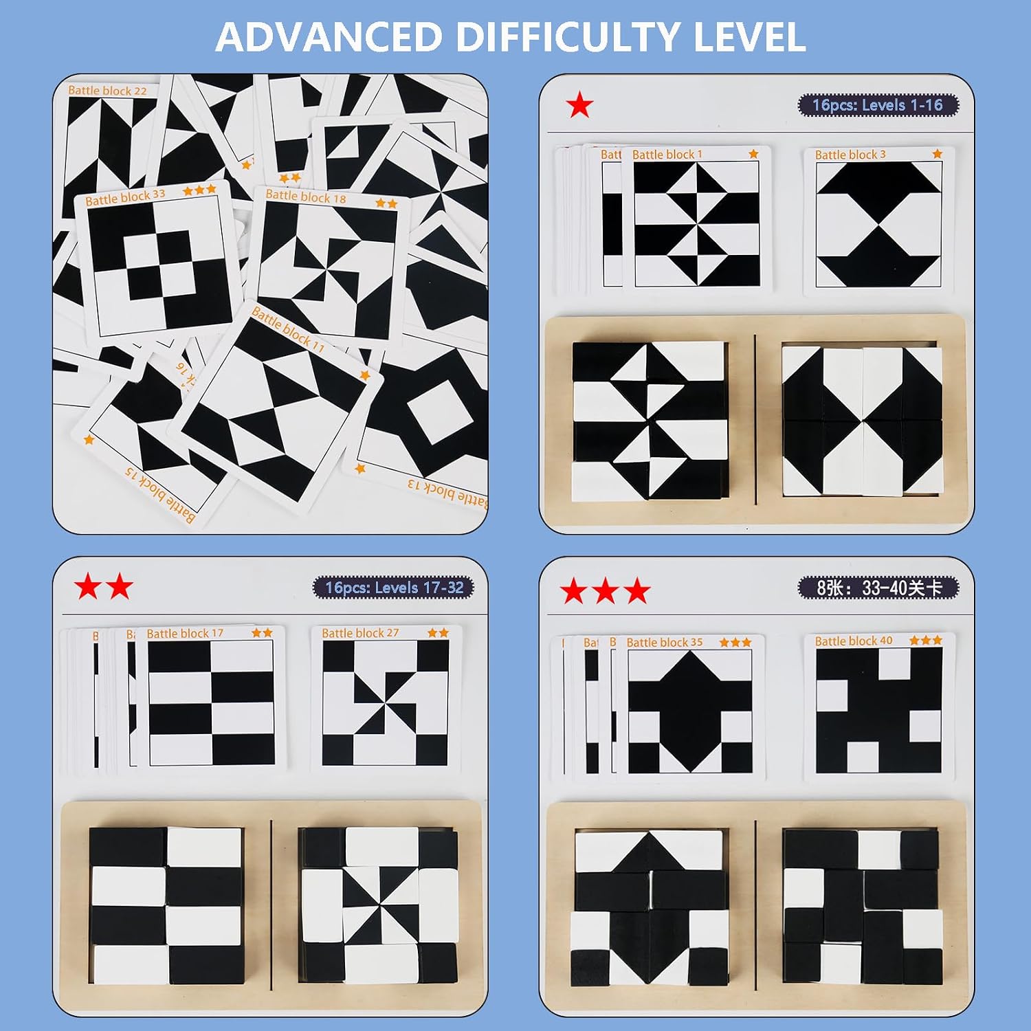 Detalle de Blocchi di costruzione Montessori in legno: puzzle geometrico 3D per bambini, stimolo logico e coordinazione