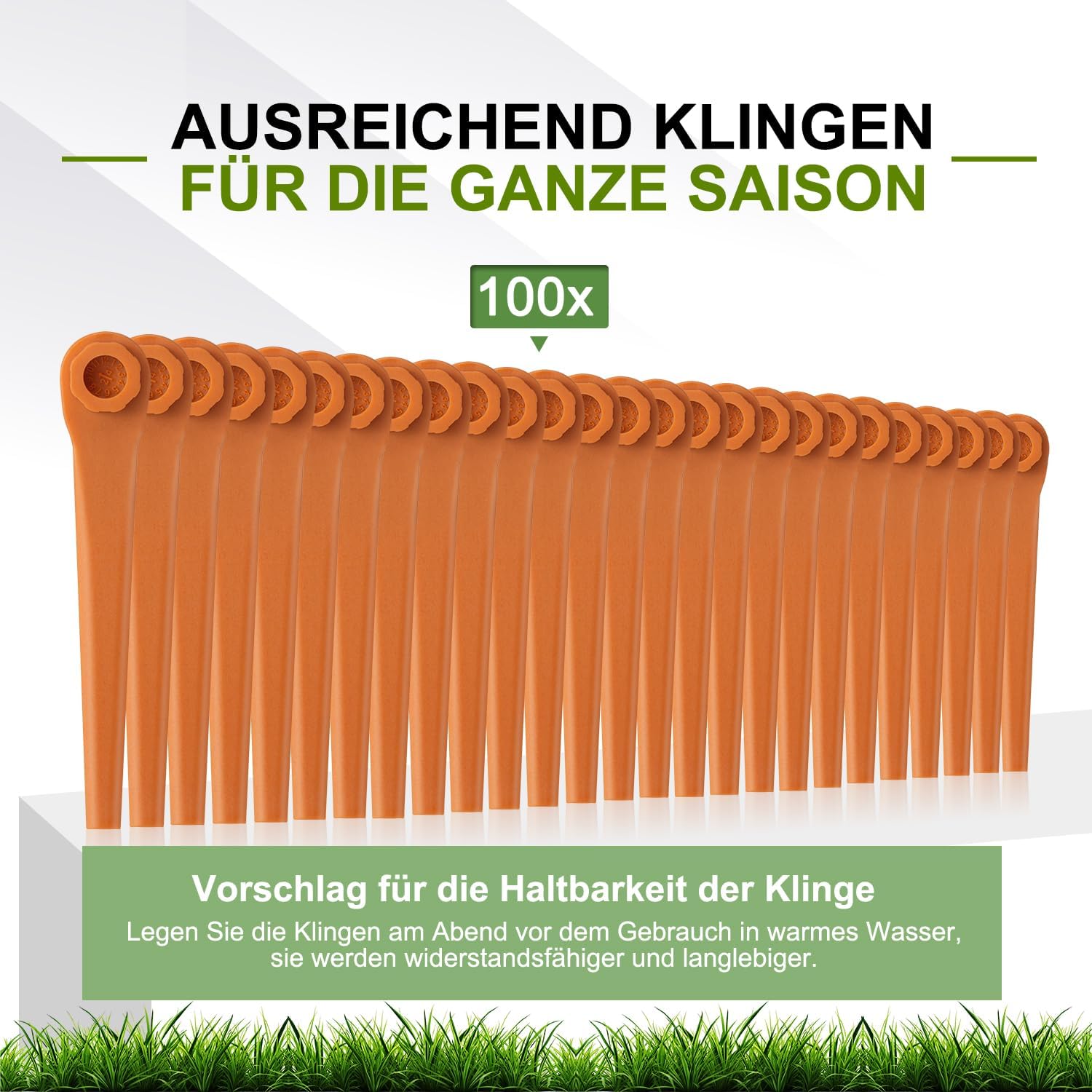 Detalle 2 de PA6 Ersatzmesser (100 Stück) für RotorCut, kompatibel mit Gardena Rasentrimmer & Akkutrimmer