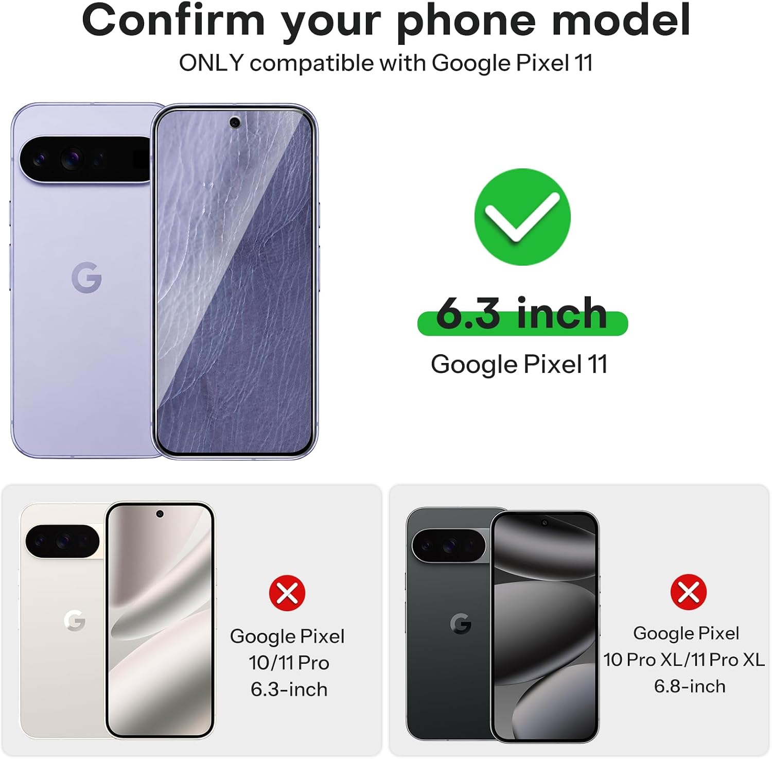 Detalle de OMOTON Screen Protector for Google Pixel 11 6.3-inch