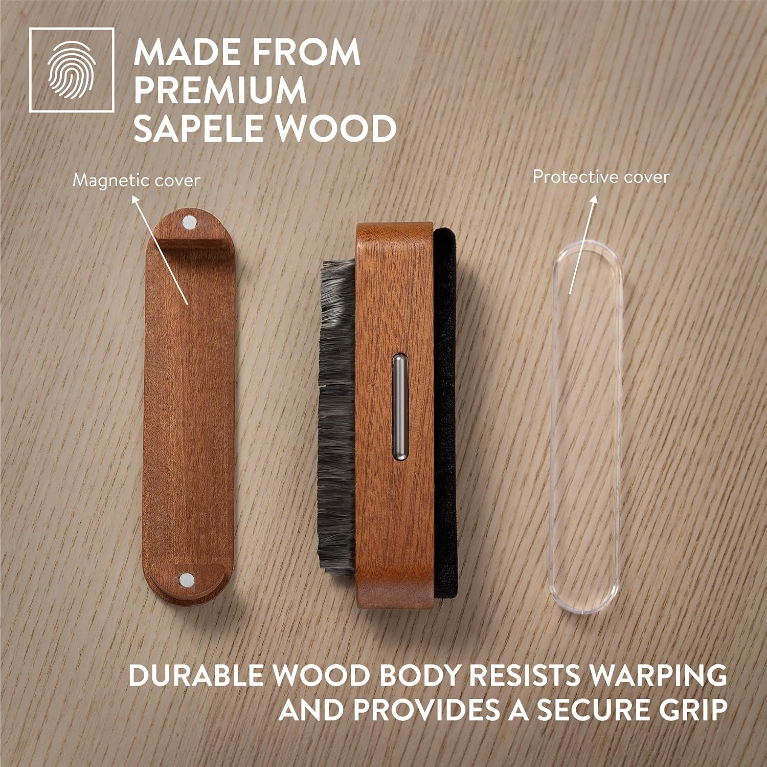 Detalle de Big Fudge Vinyl 2-in-1 Wooden Record Cleaning Brush