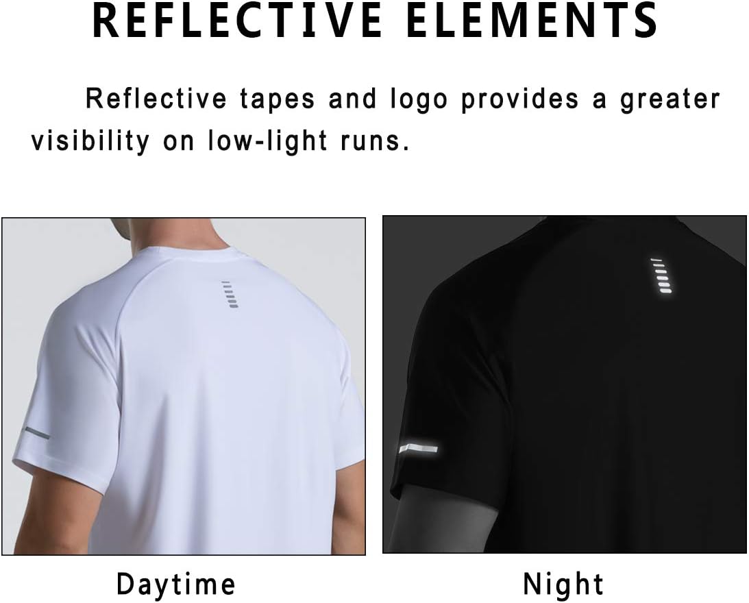Detalle de THE GYM PEOPLE Men's Ice Silk Sports T-Shirt, UPF 50+, Quick-Dry