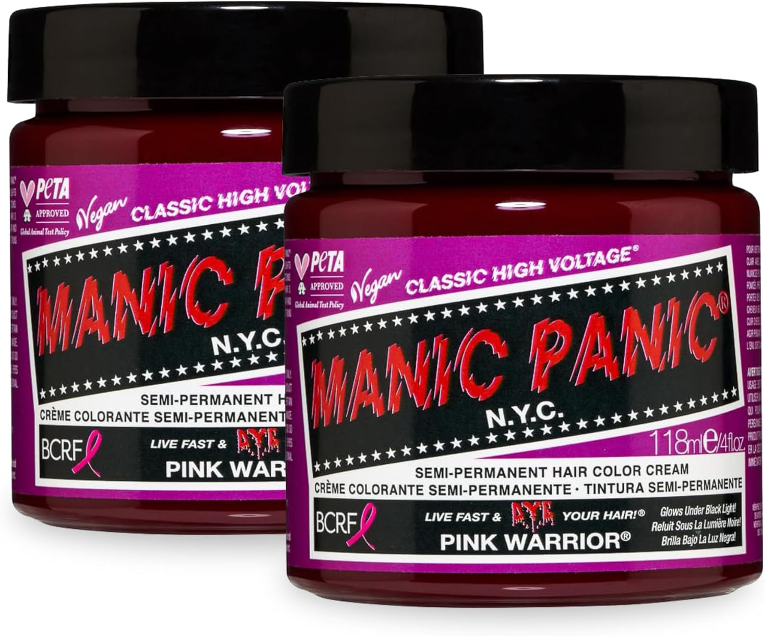 Detalle de Manic Panic Classic High Voltage Pink Warrior 118mlX2 — colorazione cremosa vegana, cruelty-free