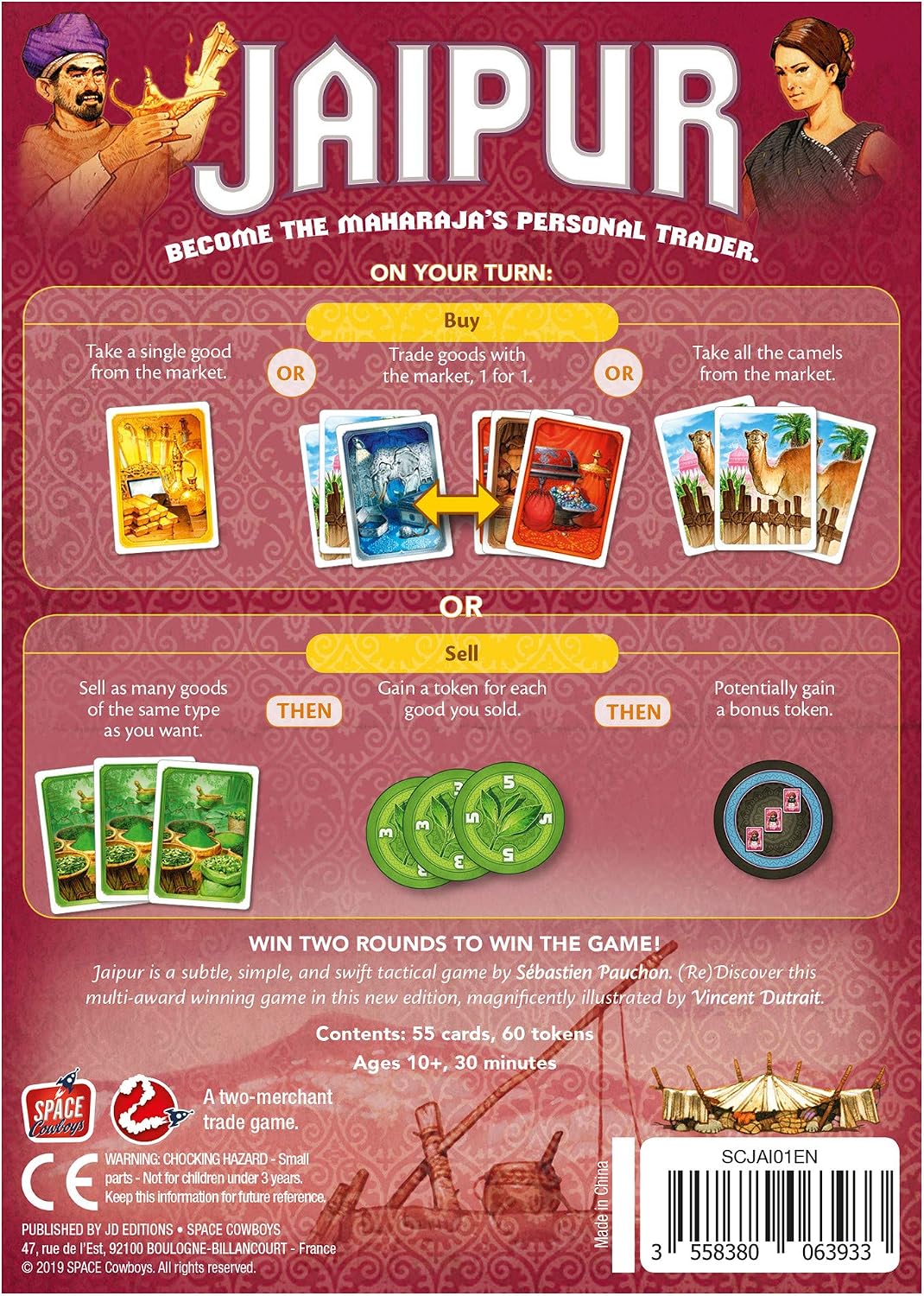 Detalle 2 de Asmodee Jaipur 2nd Edition 2‑player card game 🎲