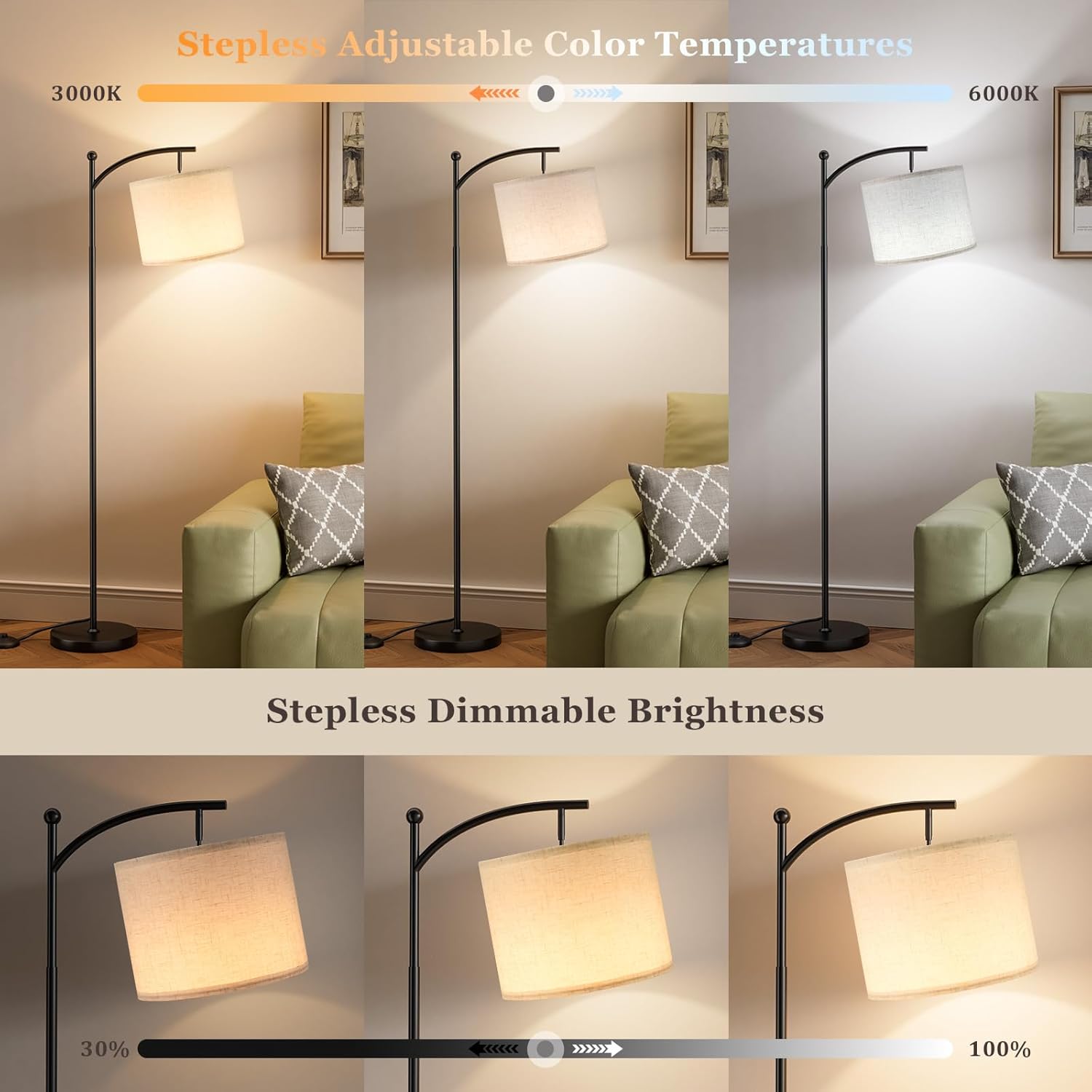 Thumbnail 1 de Aooshine 60" arc floor lamp with remote