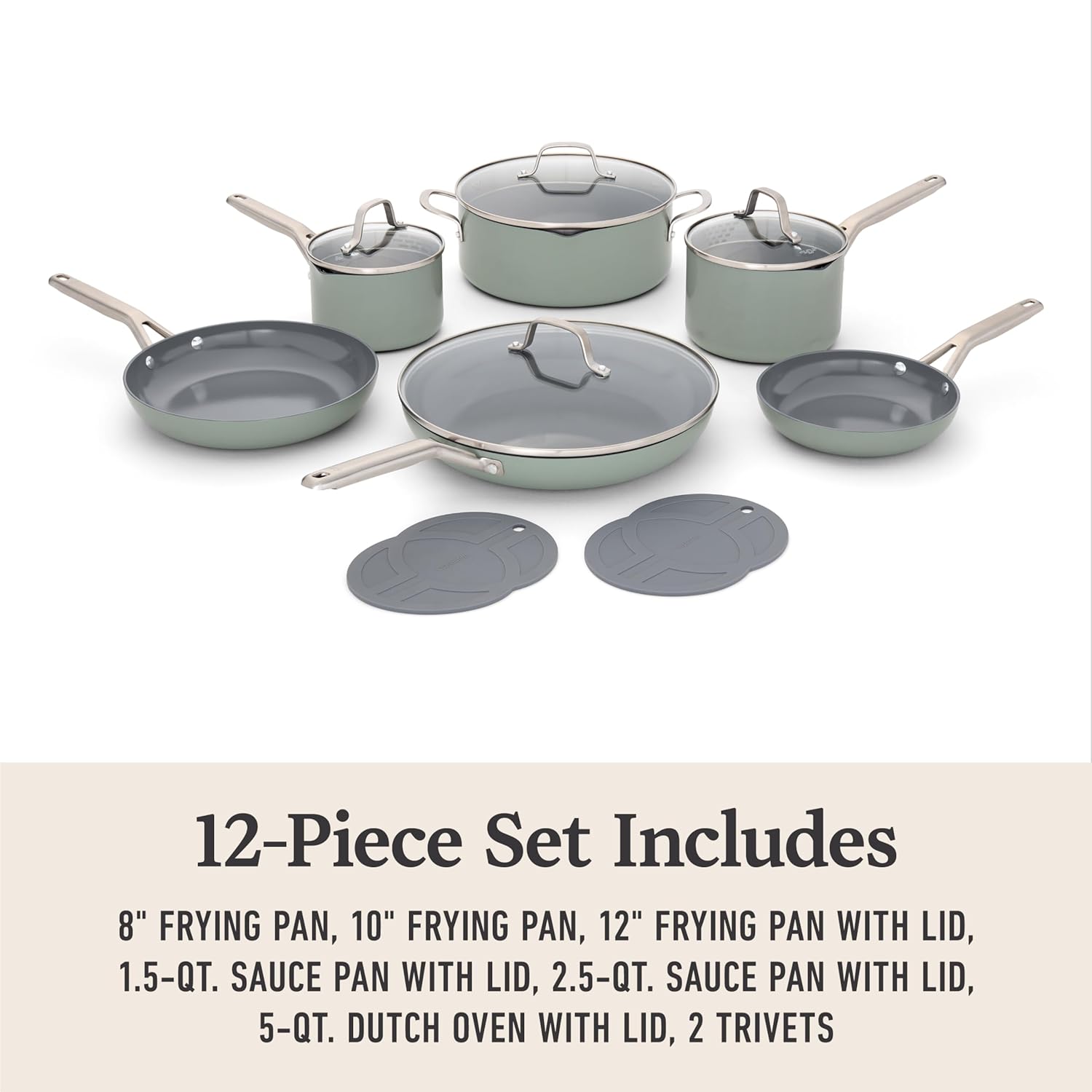 Thumbnail 5 de Calphalon Ceramic Nonstick 12-pc Cookware Set