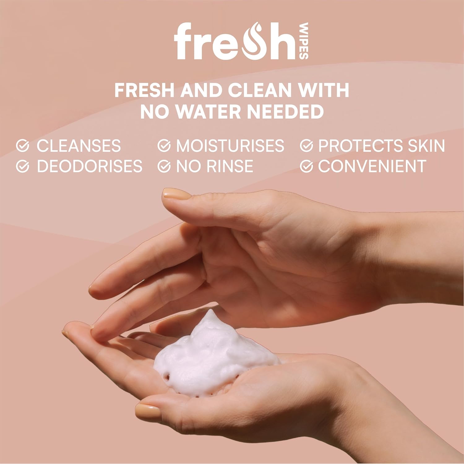 Detalle de FreshWipes Rinse Free Foaming Body Wash 200ml – Gentle, Odour-Eliminating & Waterless Cleanse for Sensitive Skin