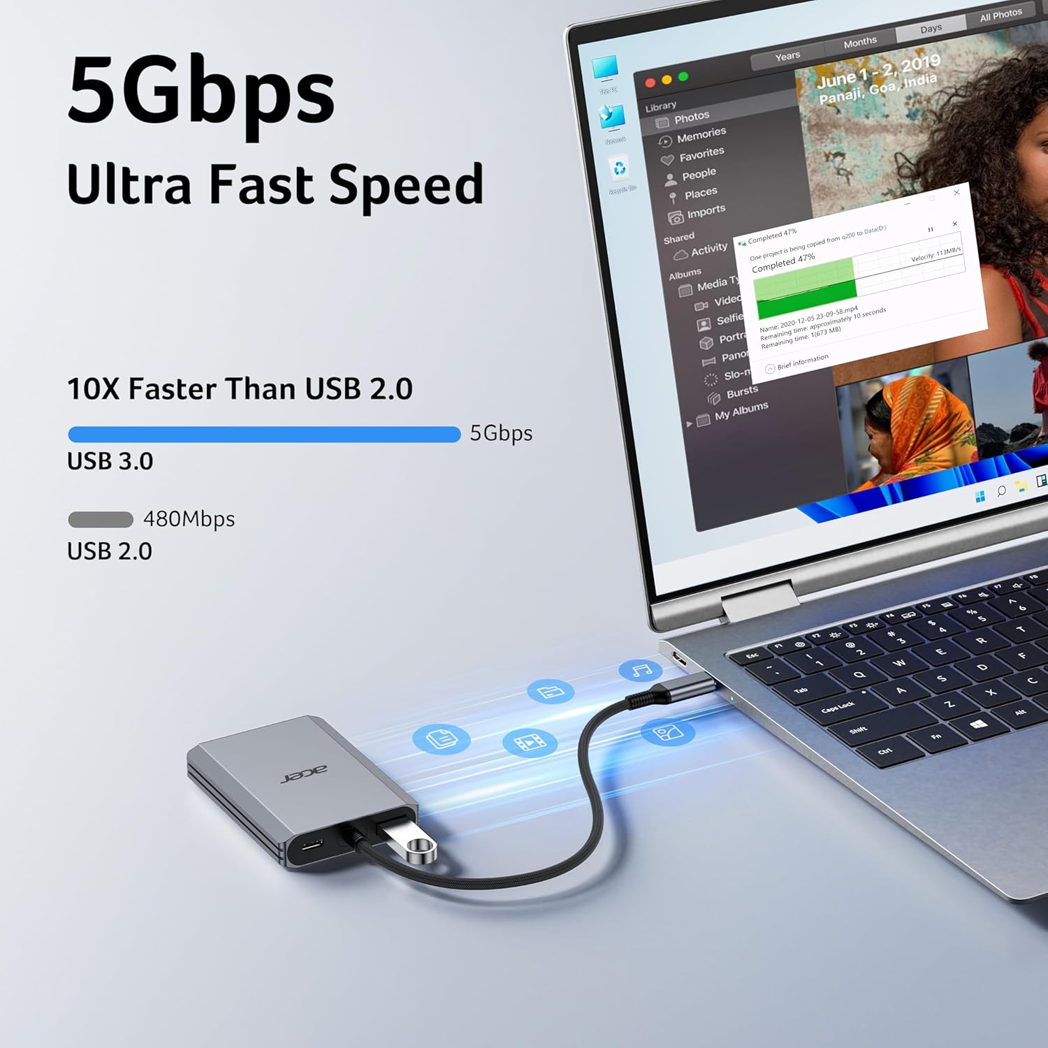 Thumbnail 5 de Acer USB-C to Dual HDMI Adapter 4K 60Hz