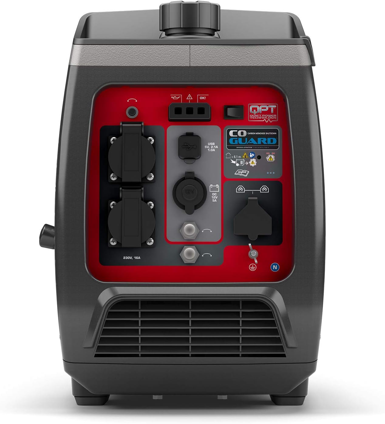 Detalle de Briggs & Stratton Groupe Électrogène à Onduleur PowerSmart Series P2400 – 2400 W/1800 W, silencieux et léger