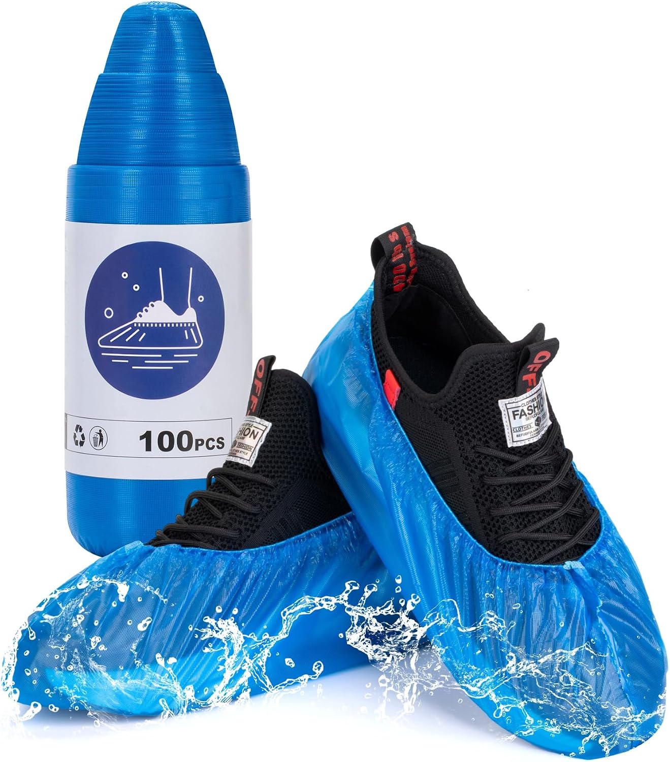 Detalle de DclobTop ROLL-300 Disposable Shoe Covers, Waterproof CPE, Non-Slip, 300-Pack
