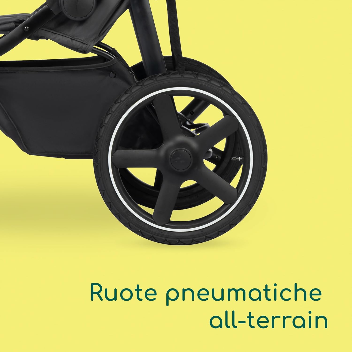 Detalle de Bebeconfort Cloudy – Passeggino 3 Ruote con Ruote Grandi, reclinabile e pieghevole, 0–4 anni, Mineral Graphite