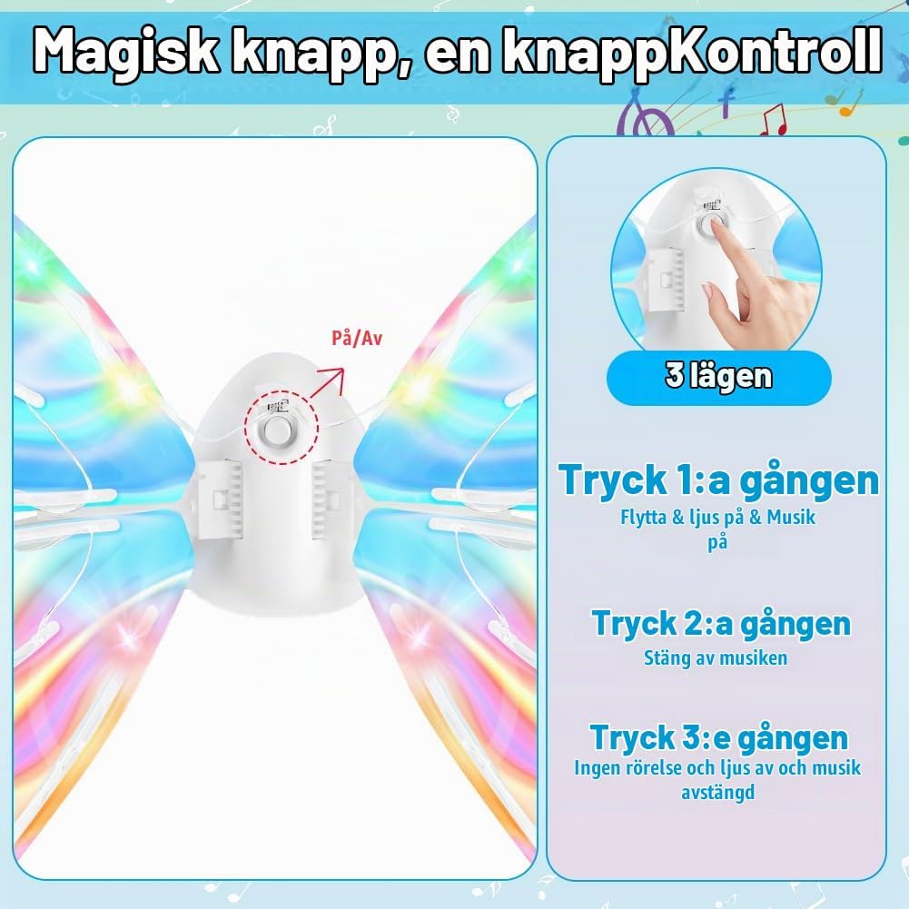 Thumbnail 4 de Alaoo R01 elektriska fjärilsvingar med blinkande LED-lampor