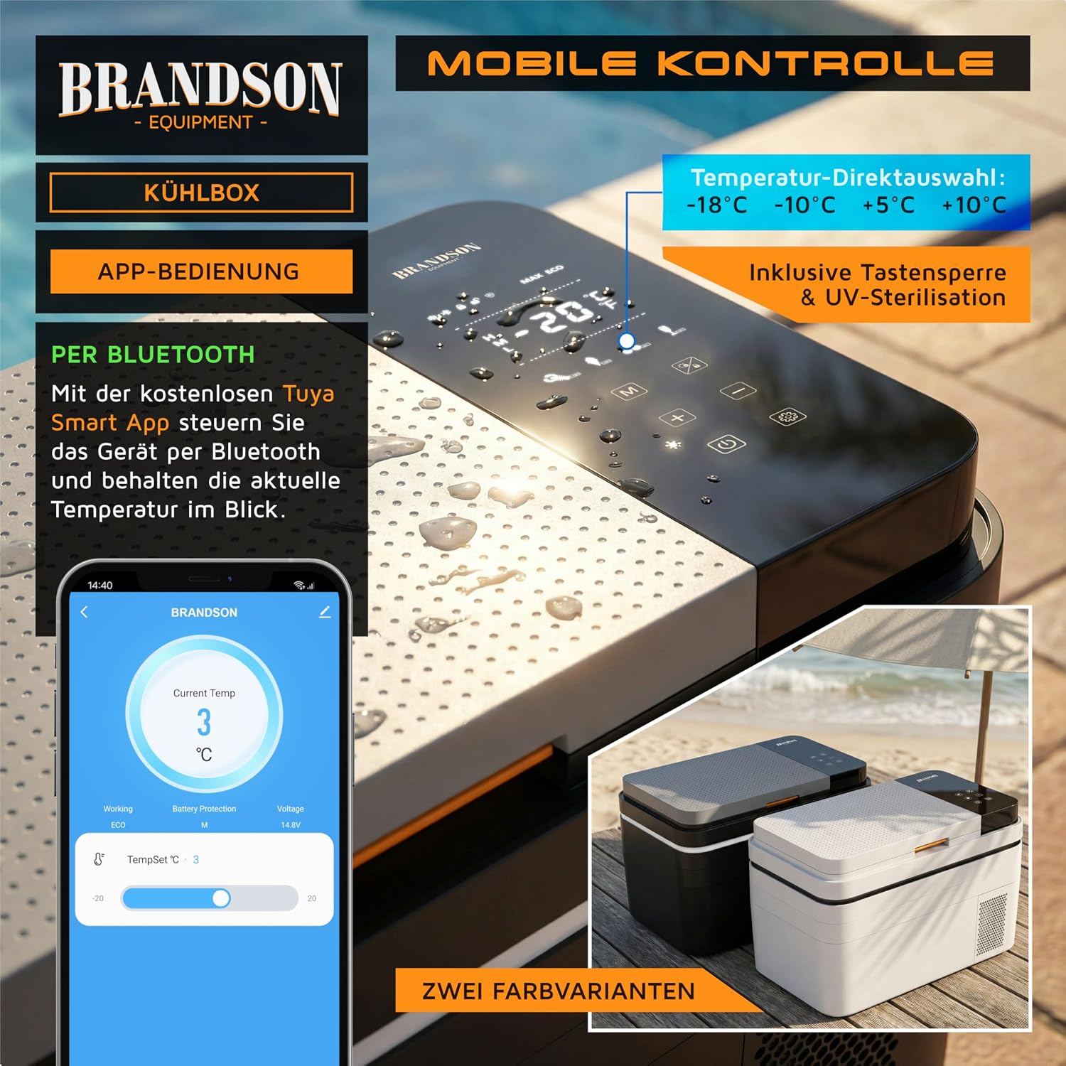 Detalle 2 de Brandson Kühlbox mit Kompressor 30 L