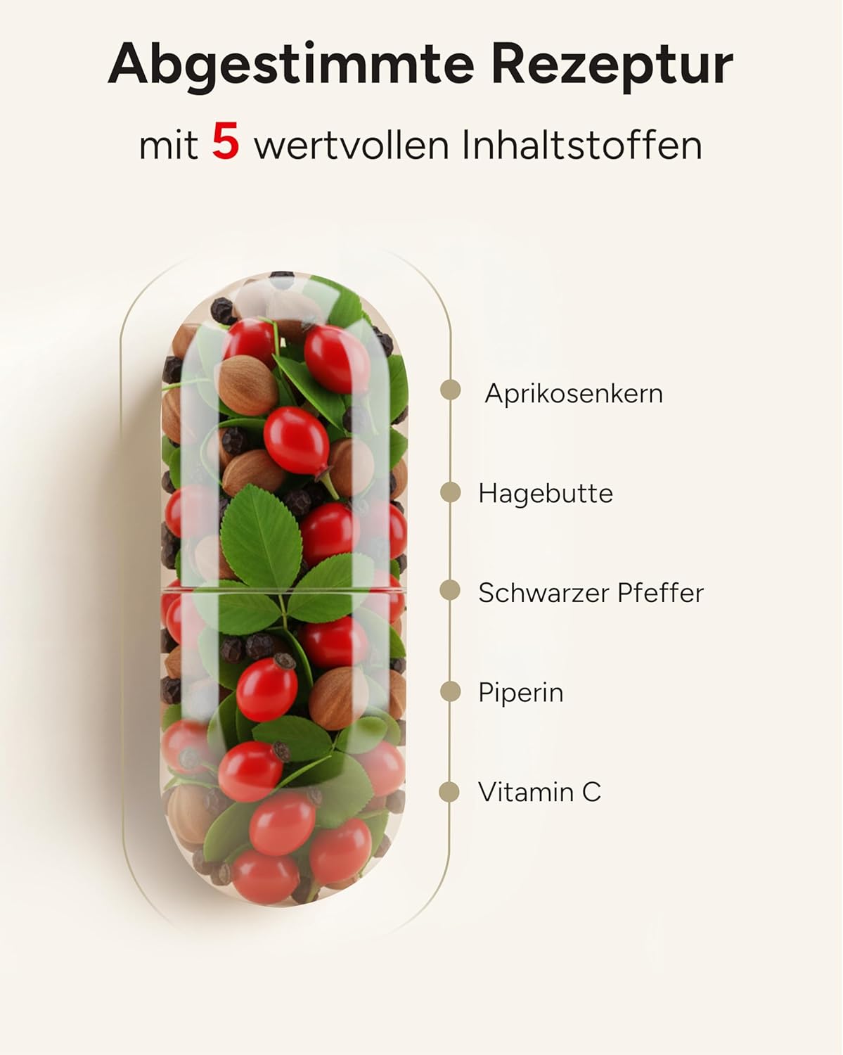Detalle de 180 Aprikosenkerne Kapseln 1100mg pro Tag