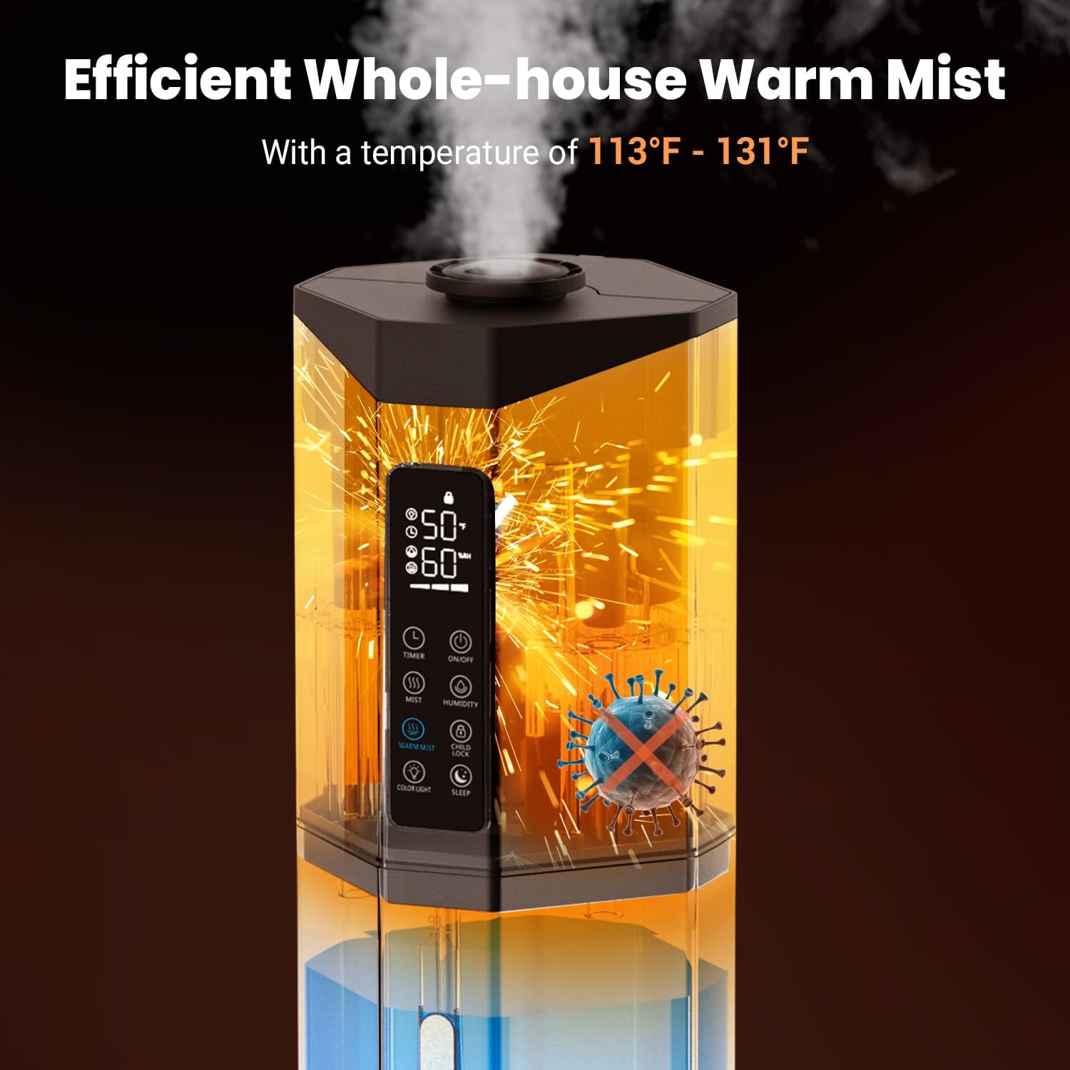 Detalle 2 de GloryAir Humidifier for Large Room 9L with Auto Mode 🫧