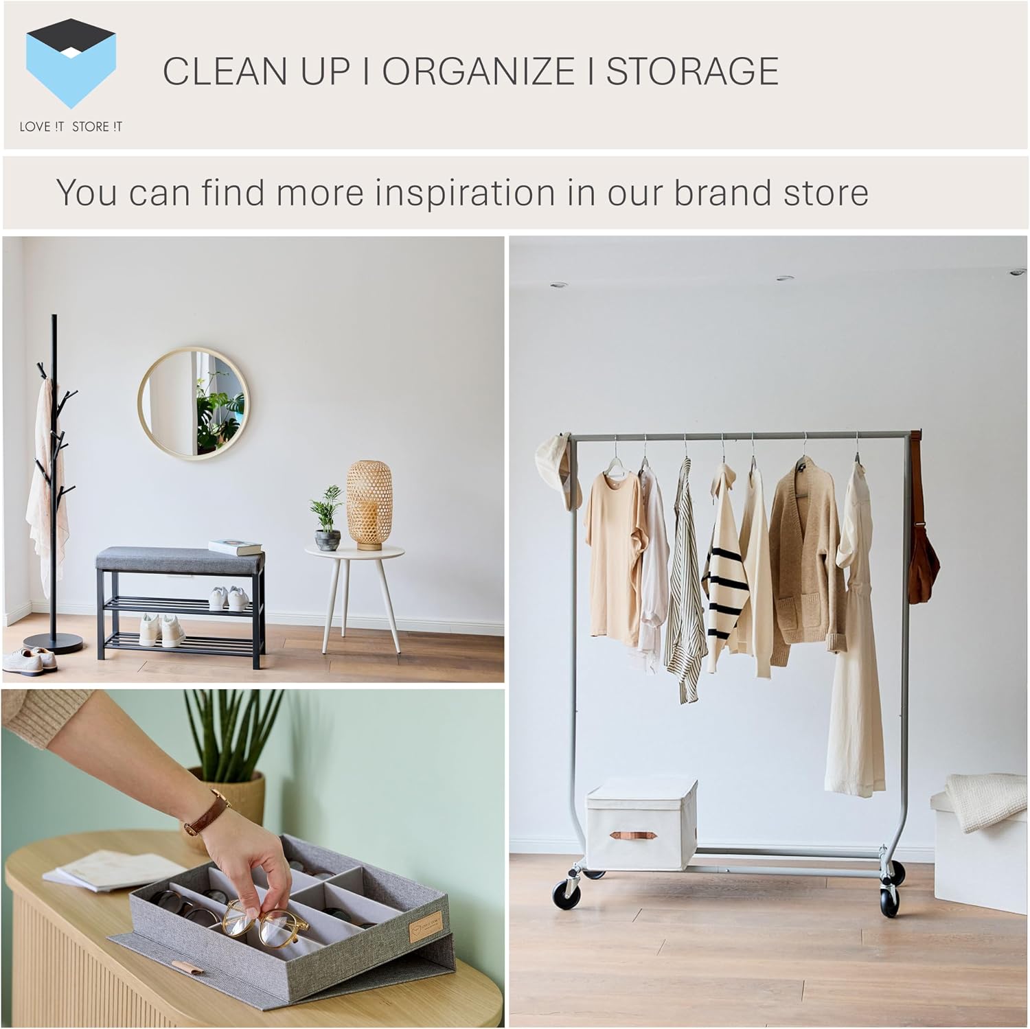 Thumbnail 6 de LOVE !T STORE !T Loft Metal Coat Stand, 170 cm, Matt Black, 15 Hooks