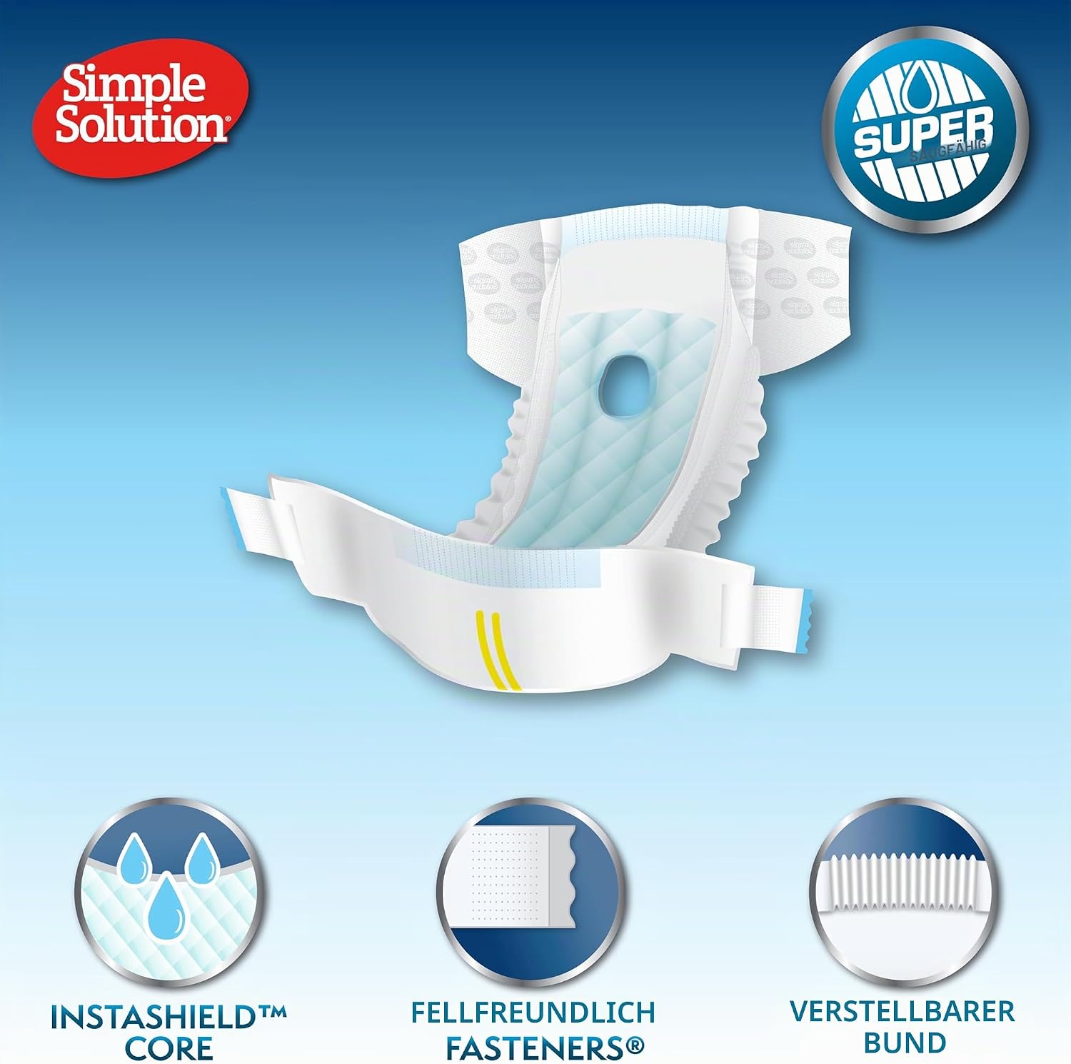 Detalle de Simple Solution Einweg-Hundewindeln für Hündinnen XL – super saugfähig, auslaufsicher und fellfreundlich
