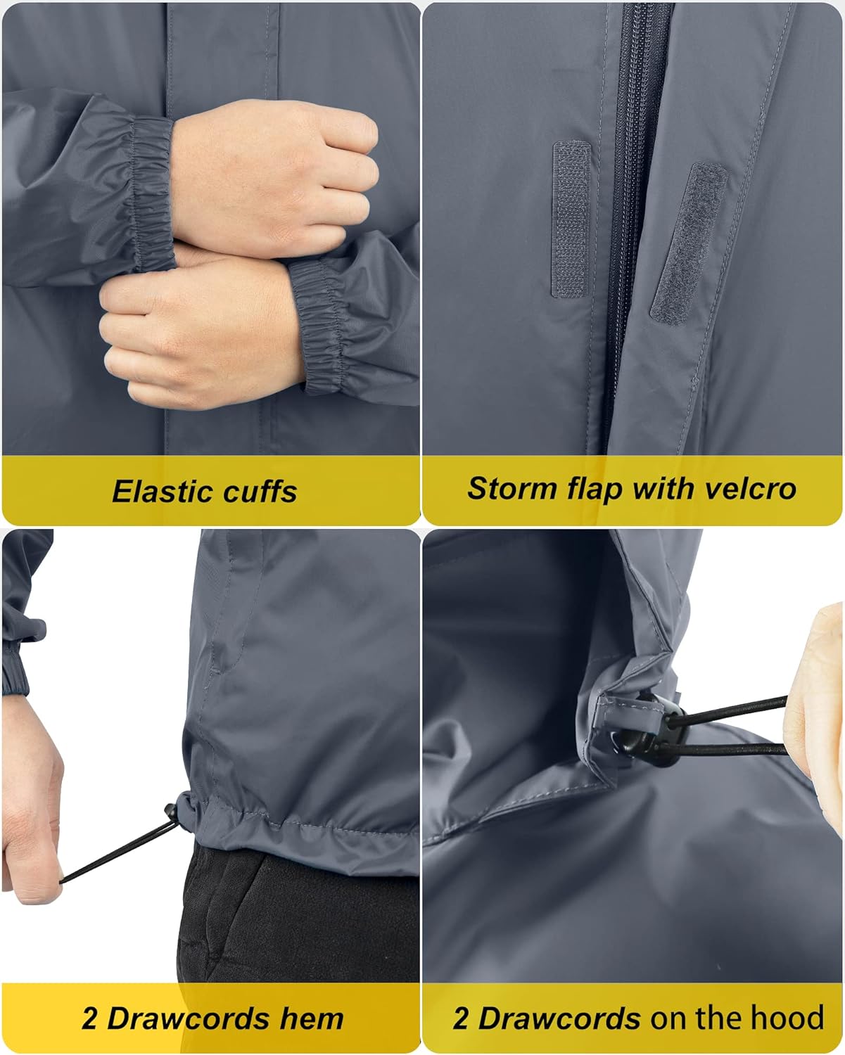 Thumbnail 4 de 33,000ft Men's Lightweight Waterproof Outdoor Jacket with Packaway Hood