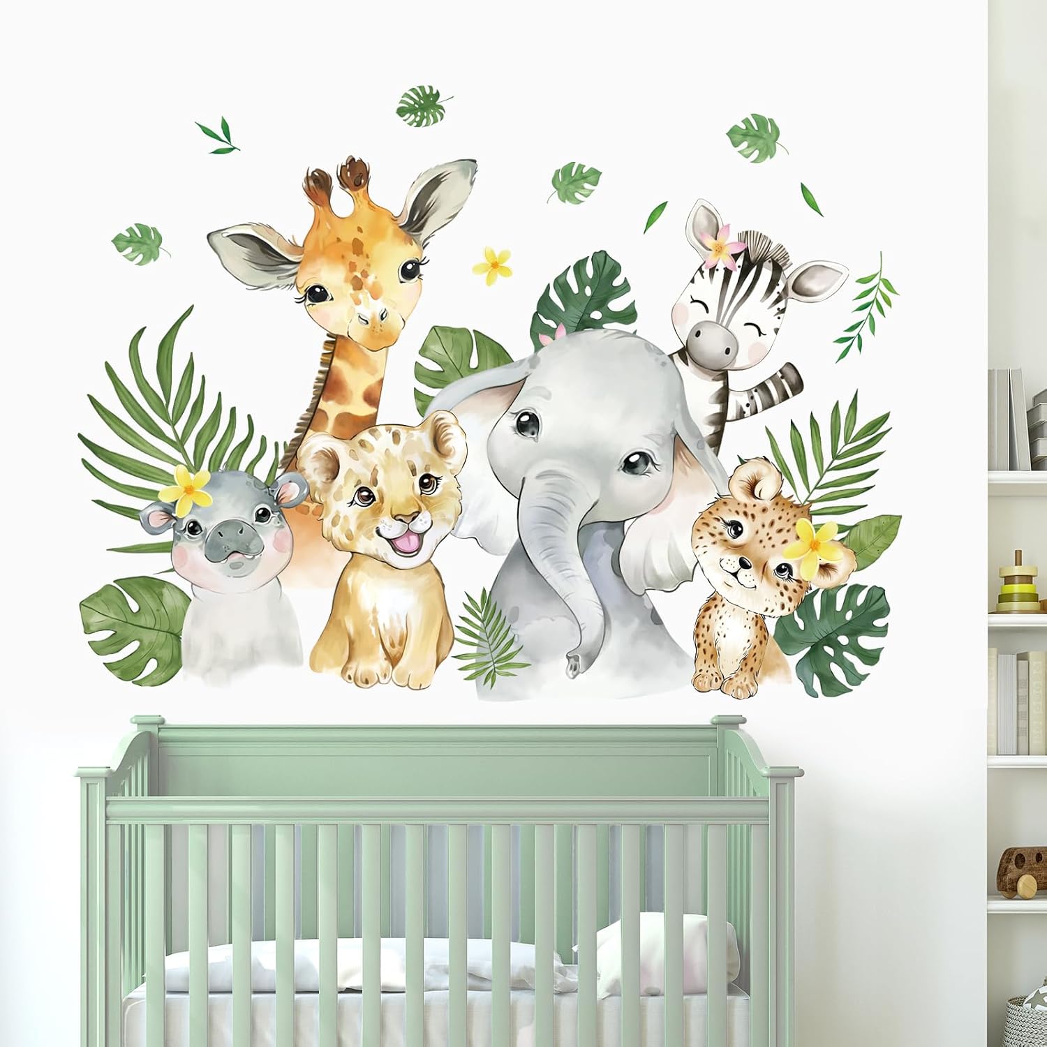 Thumbnail 2 de FUFUQUARE Jungle Animals Wall Decals – Safari Elephant, Giraffe and Friends