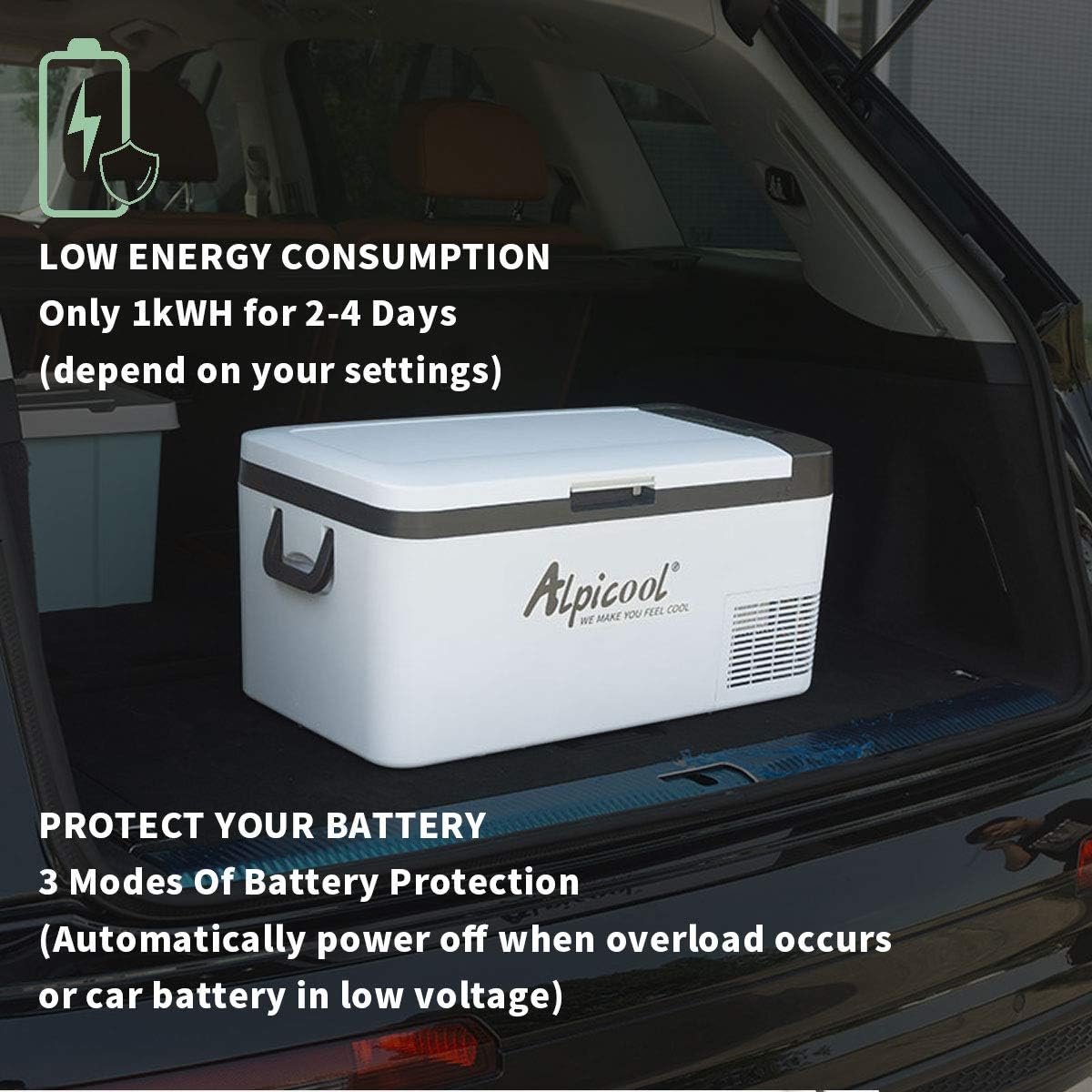 Detalle de Alpicool K18 – lodówka kompresorowa 18 l, 12/24 V, od -20℃ do 20℃
