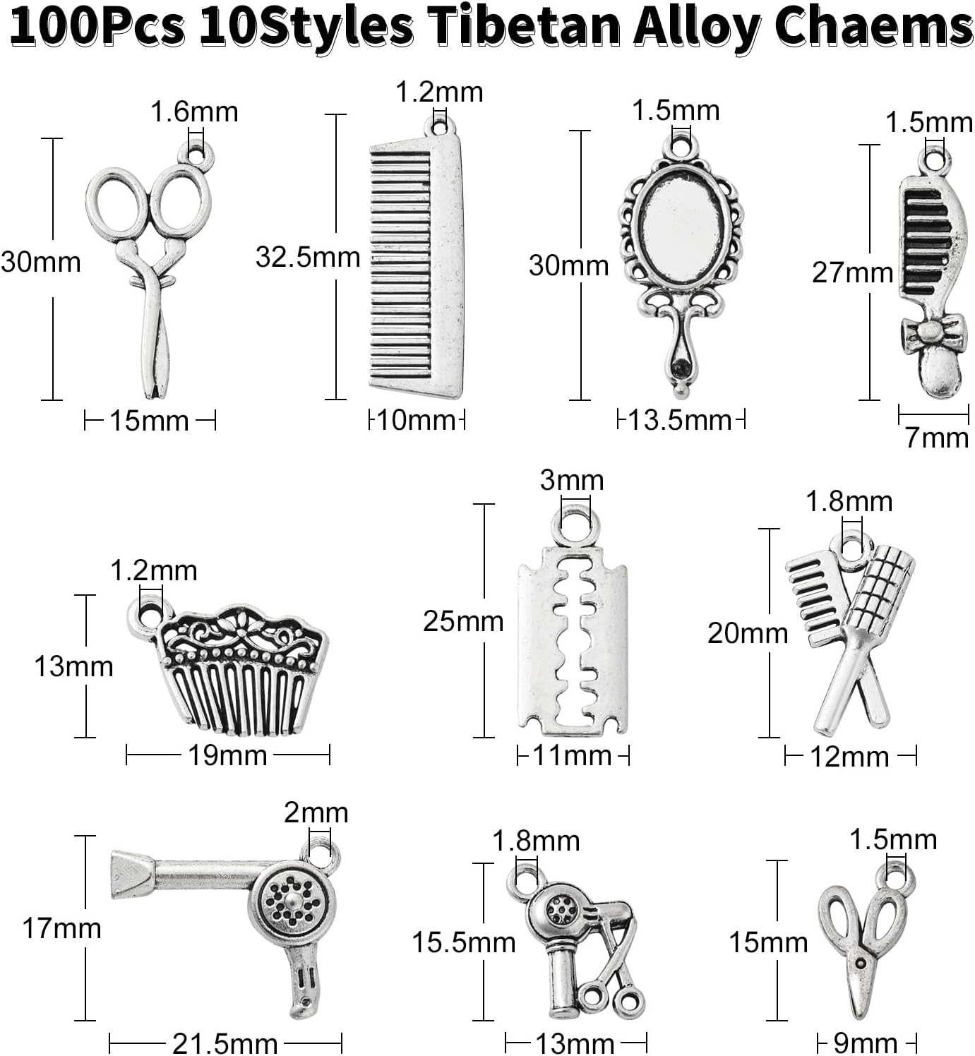 Thumbnail 1 de LiQunSweet Hair Charms, 100 Pieces
